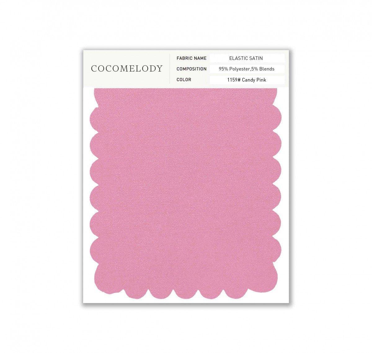 Elastic Satin Fabric Swatch in Single Color SWES16004 - COCOMELODY