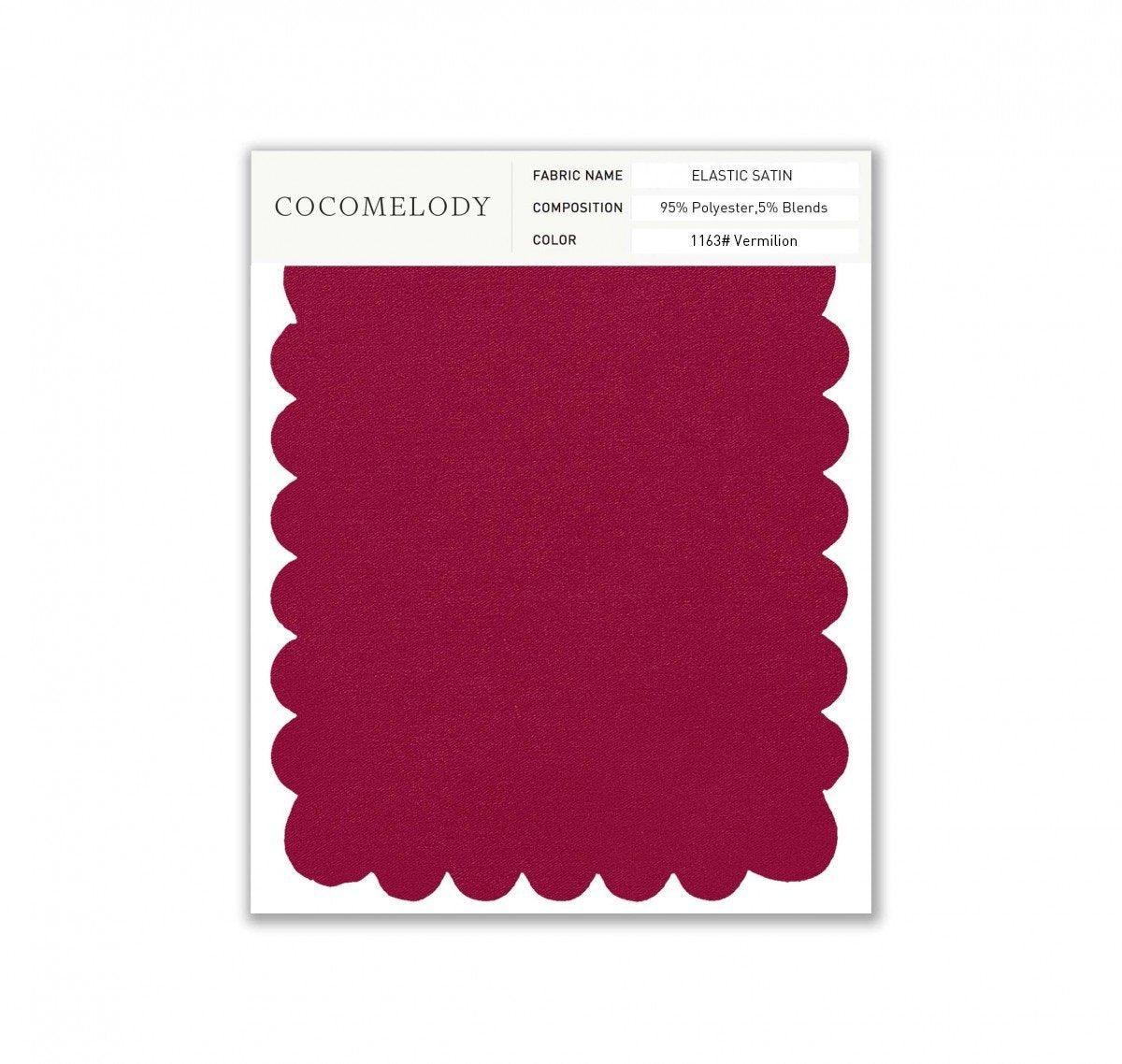 Elastic Satin Fabric Swatch in Single Color SWES16004 - COCOMELODY