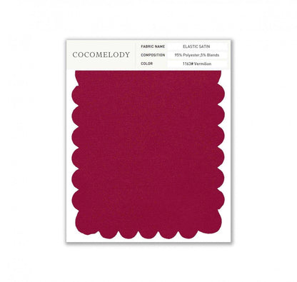 Elastic Satin Fabric Swatch in Single Color SWES16004 - COCOMELODY