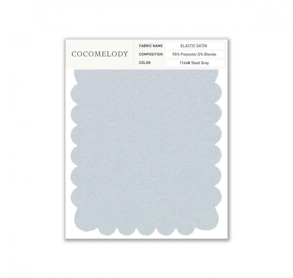 Elastic Satin Fabric Swatch in Single Color SWES16004 - COCOMELODY