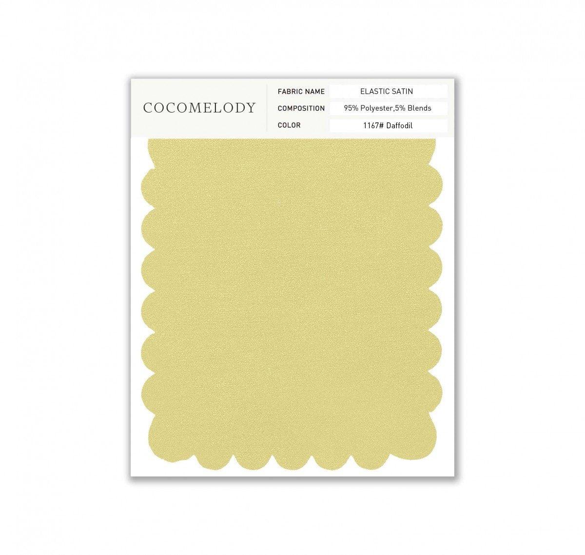 Elastic Satin Fabric Swatch in Single Color SWES16004 - COCOMELODY
