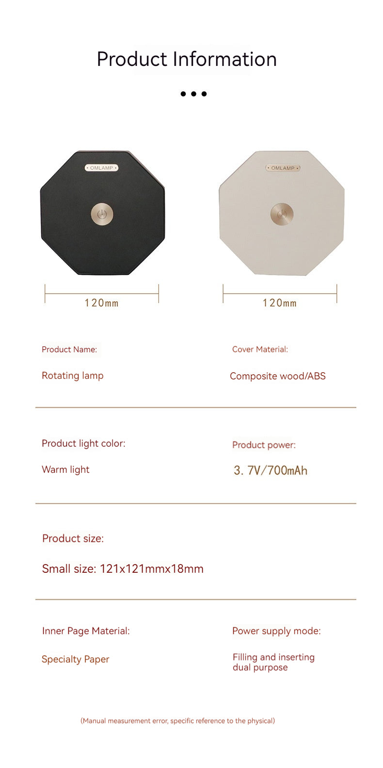 Book light gift Folding ambience rotating lantern creative gift 705325213451 - COCOMELODY