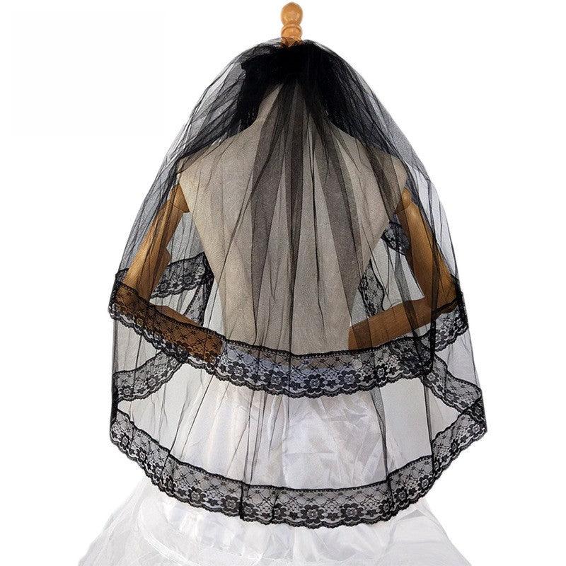 Black double lace veil 600937137939 - COCOMELODY