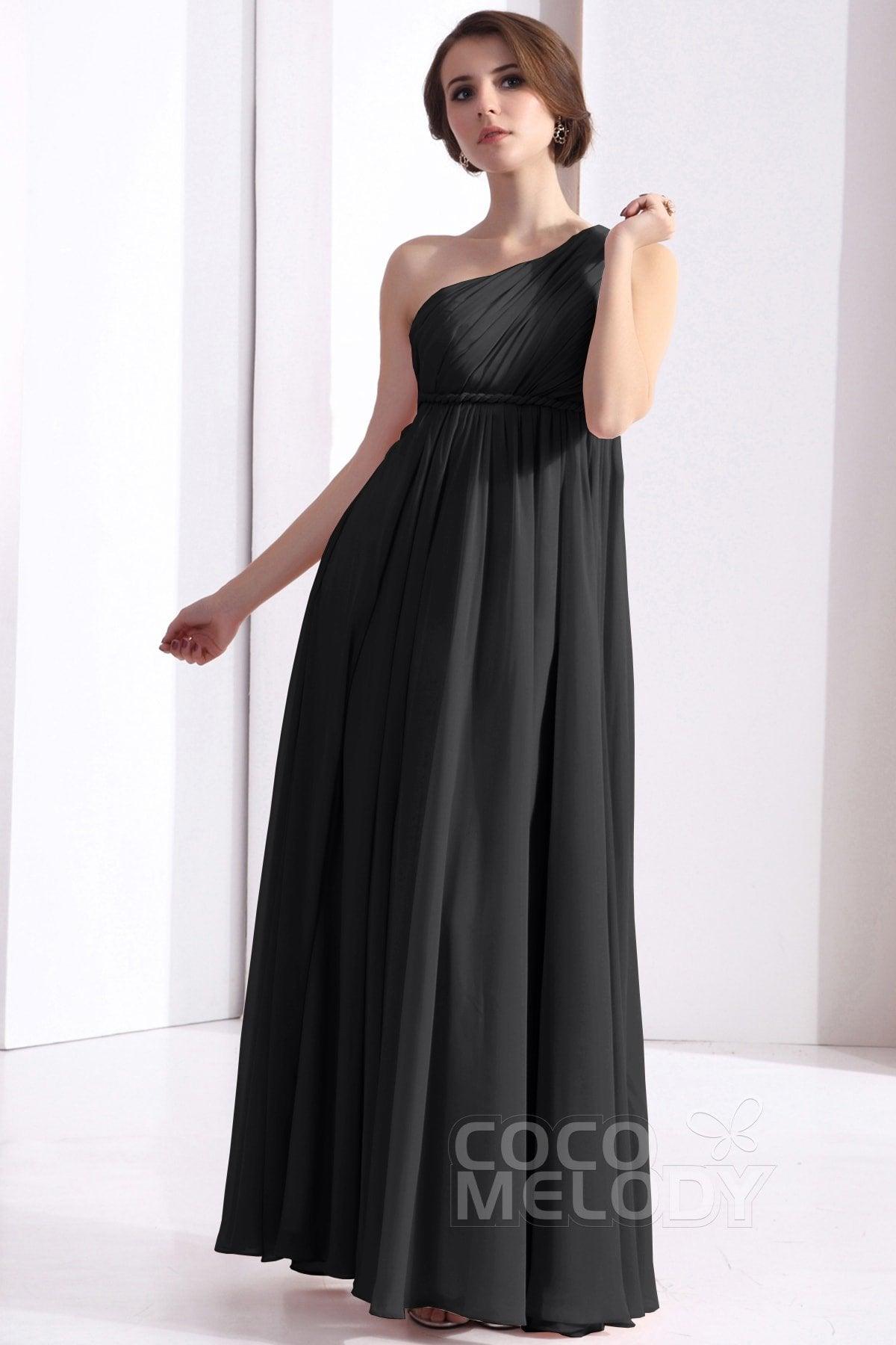 Sheath Floor Length Chiffon Bridesmaid Dress COSF1300D - COCOMELODY