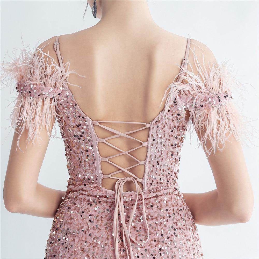 Trumpet-Mermaid Floor Length Sequins Dress 794624136176 - COCOMELODY