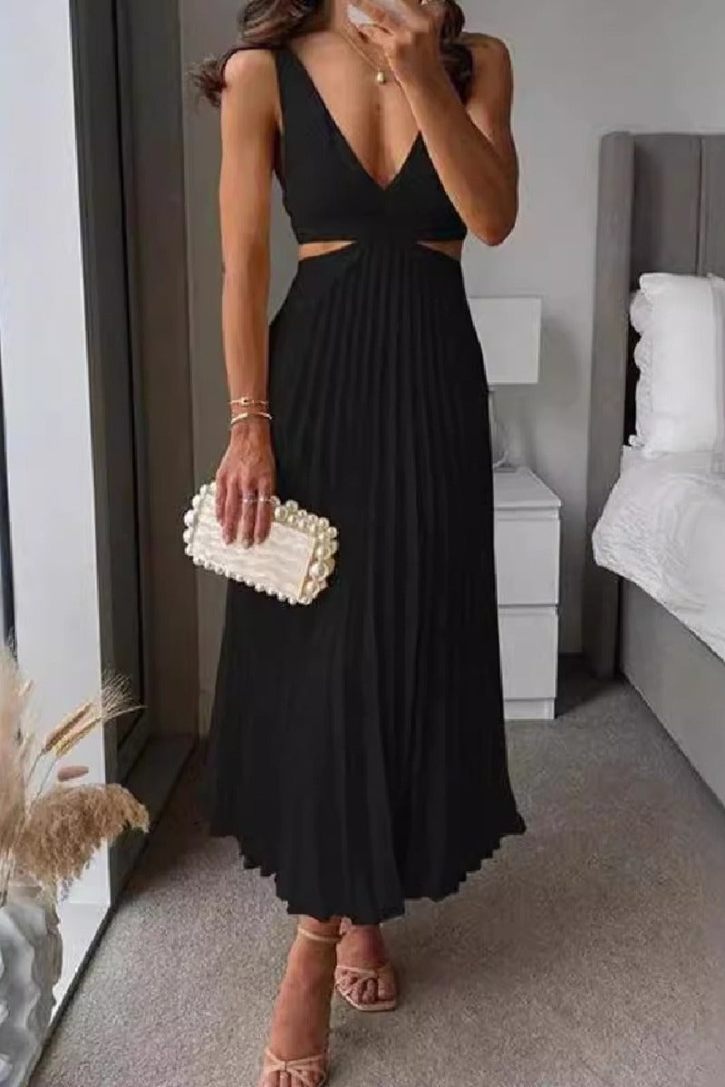 A-Line Tea Length Elastic Satin Wedding Guest Dress 1043657886538