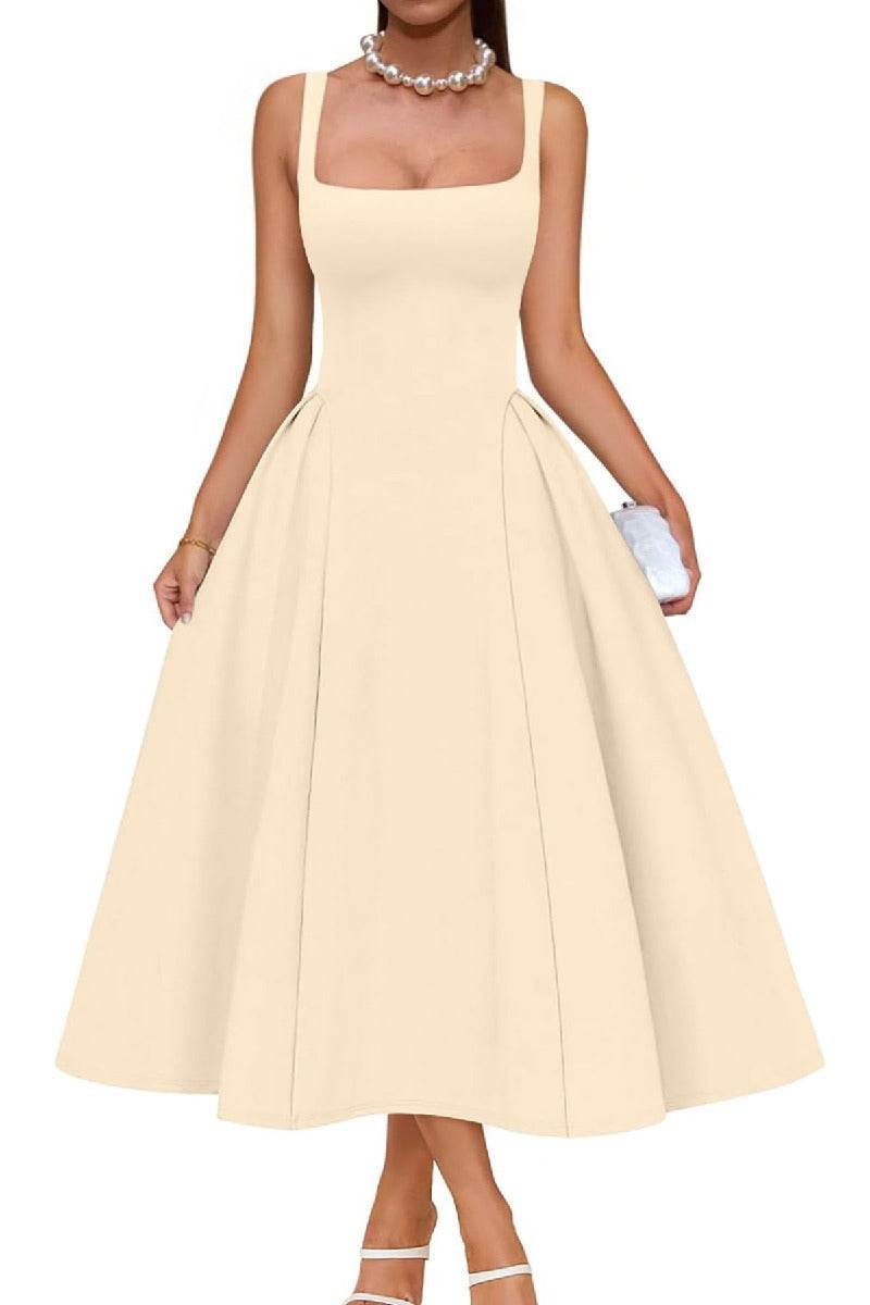 A-Line Midi Polyester Formal Wedding Guest Dresses B0F6JWWP8W - COCOMELODY