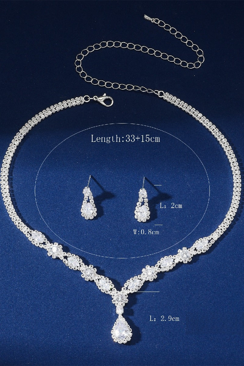 Gorgeous Zircon Earrings/Necklace Jewelry Sets (Set of 2) 737171017097