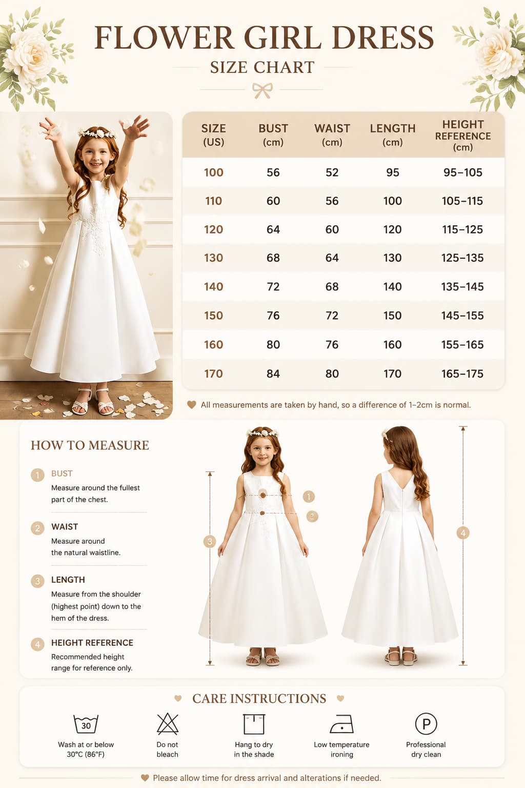 A-Line Ankle Length Satin Square Neck Appliques Flower Girl Dresses 1061417986274