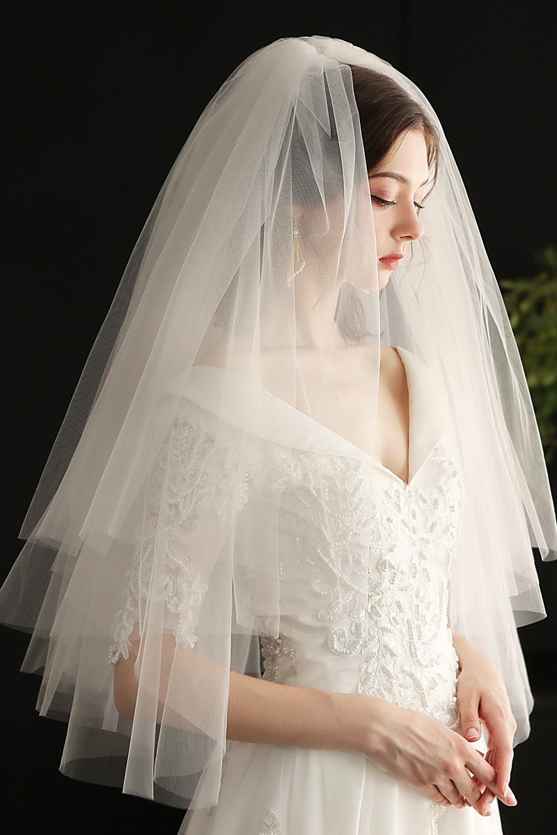 Vintage Fluffy Double Layer Puffy Veil Hair Accessory 616549340757