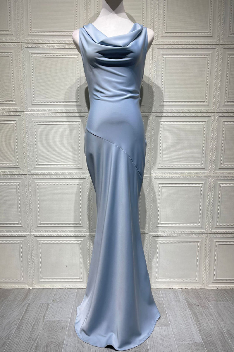 Trumpet-Mermaid Maxi Luxe Satin Semi-Formal Dresses 895917818892