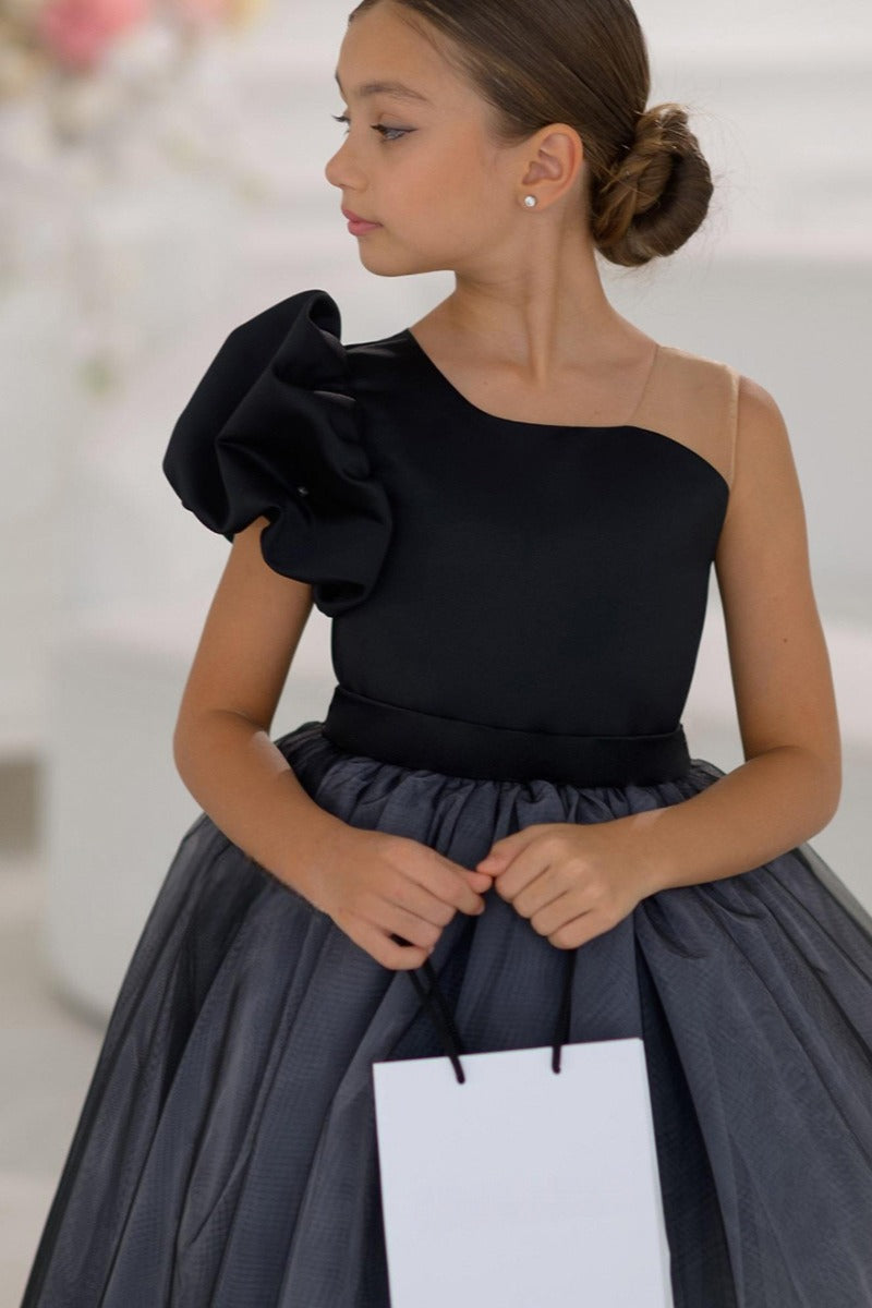 A-Line Detachable Layered Tulle Floor Length Flower Girl Dresses 1001038162773