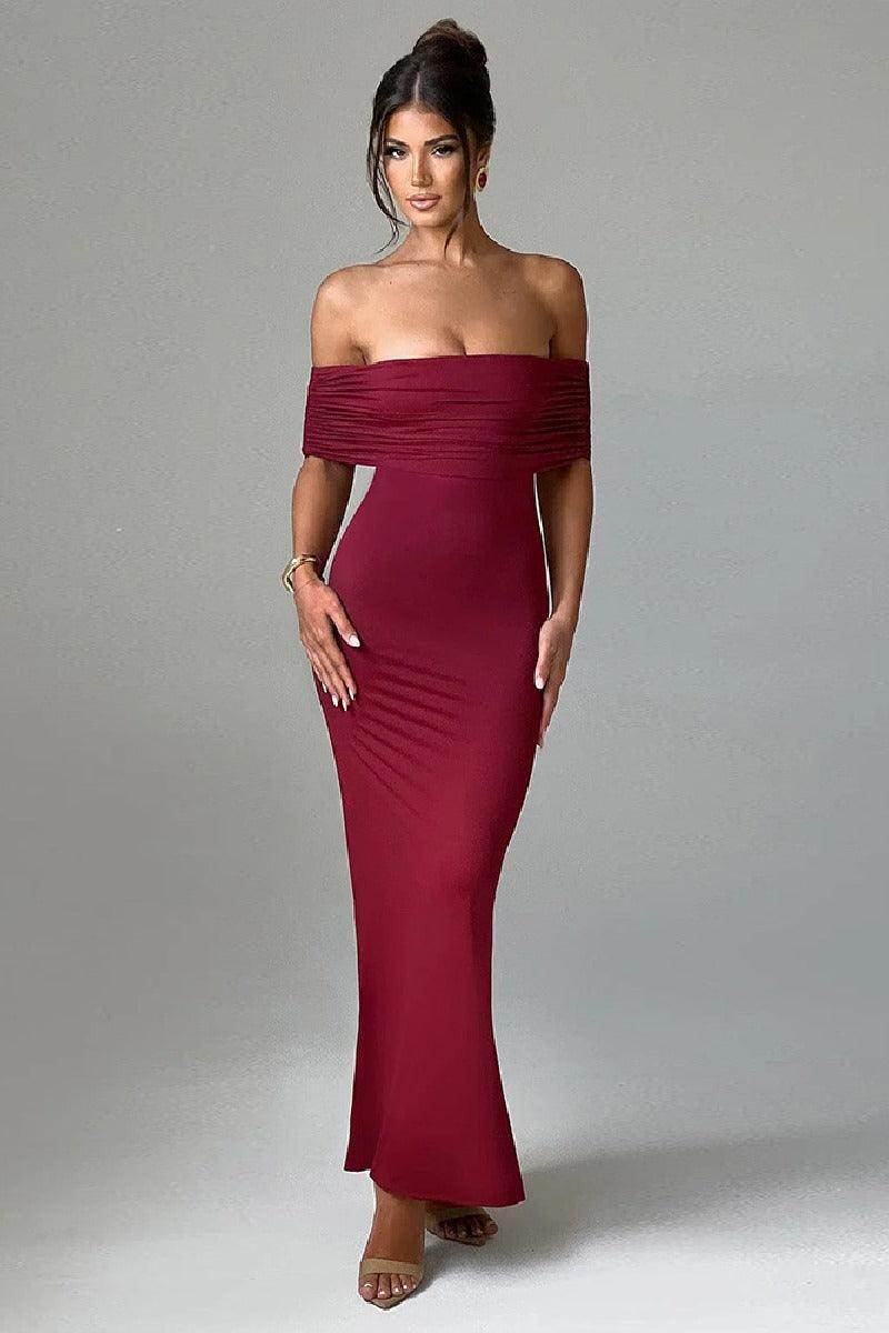 Strapless dress Backless solid color sexy cocktail dress 799507975284 - COCOMELODY