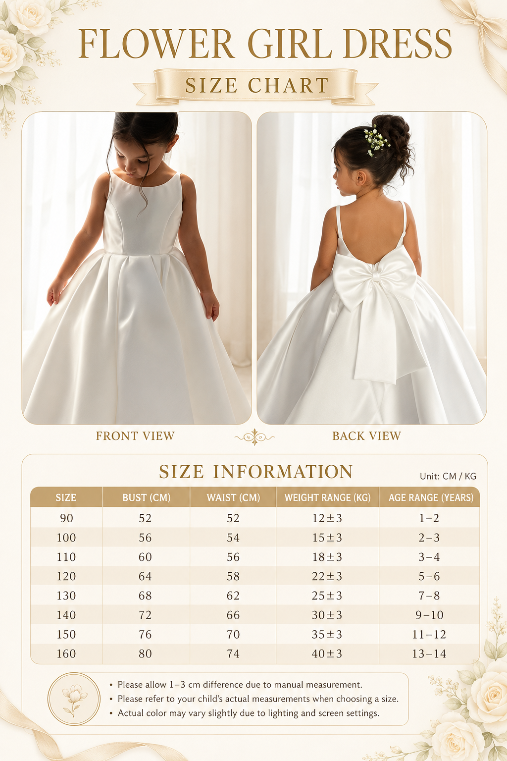 Elegant Satin Spaghetti Straps Back Big Bow Flower Girl Dresses 943918273899
