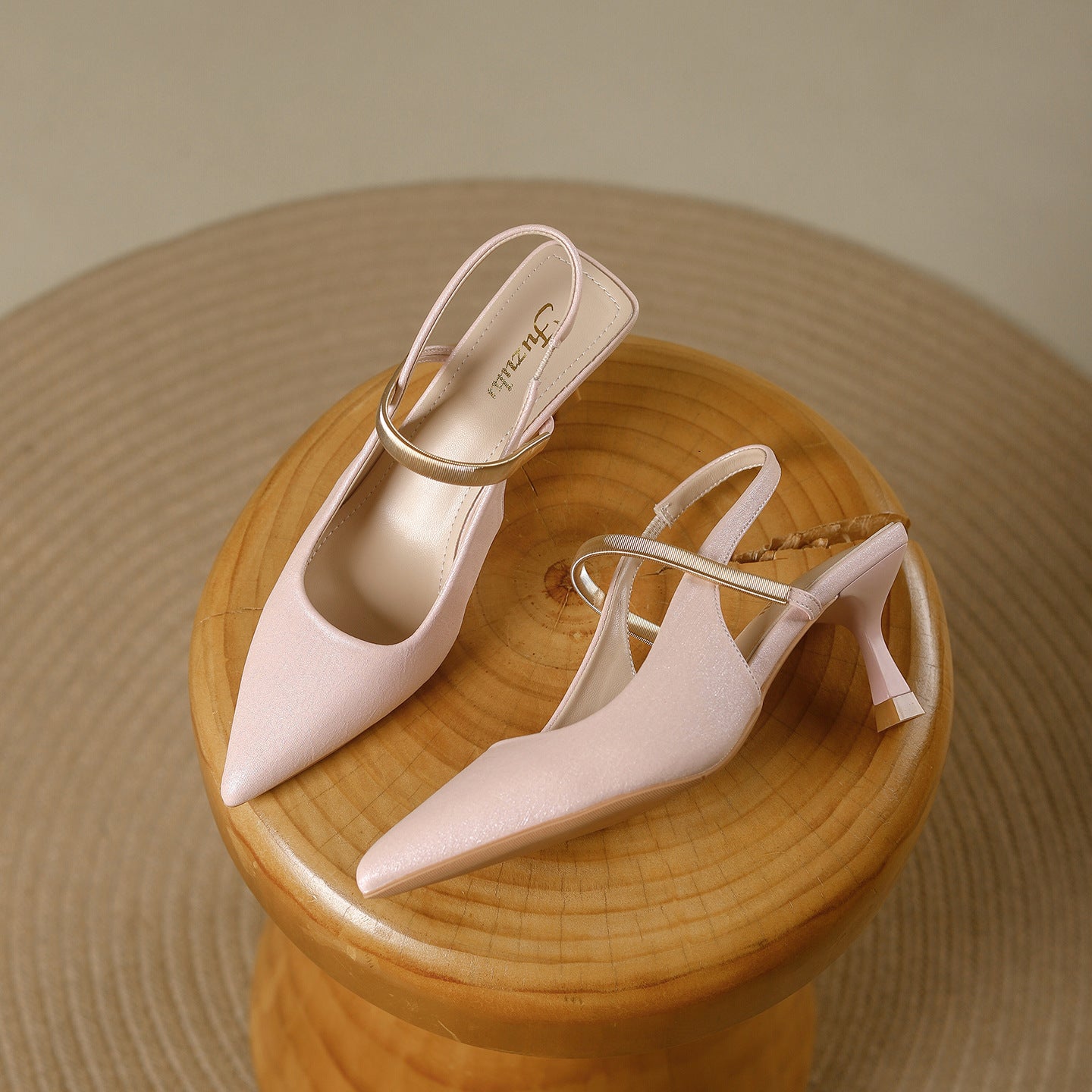 Pointed Toe Mary Jane Slingback Heel Single Strap Kitten Heel Shoes 1058281370087