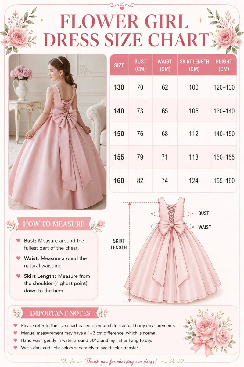 Elegant A-Line Floor Length Satin Square Neck Flower Girl Dresses 1017253005663