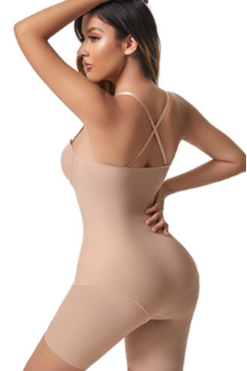 Seamless Shaping Bodysuit with Built-in Bra Detachable Straps 909000814221