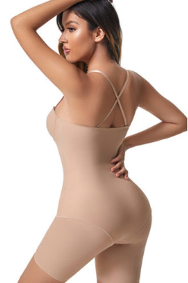 Seamless Shaping Bodysuit with Built-in Bra Detachable Straps 909000814221