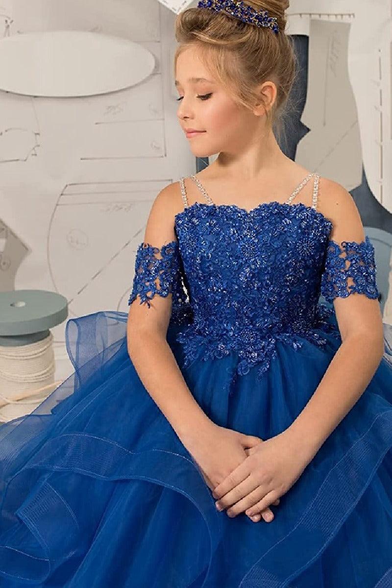 Ball Gown Floor Length Tulle Lace Flower Girl Dress 687176148616
