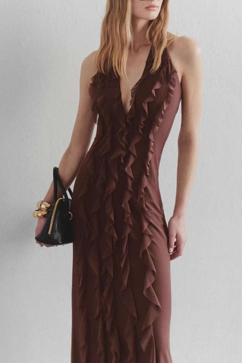 Sheath-Column Maxi Chiffon Dress 927383006662