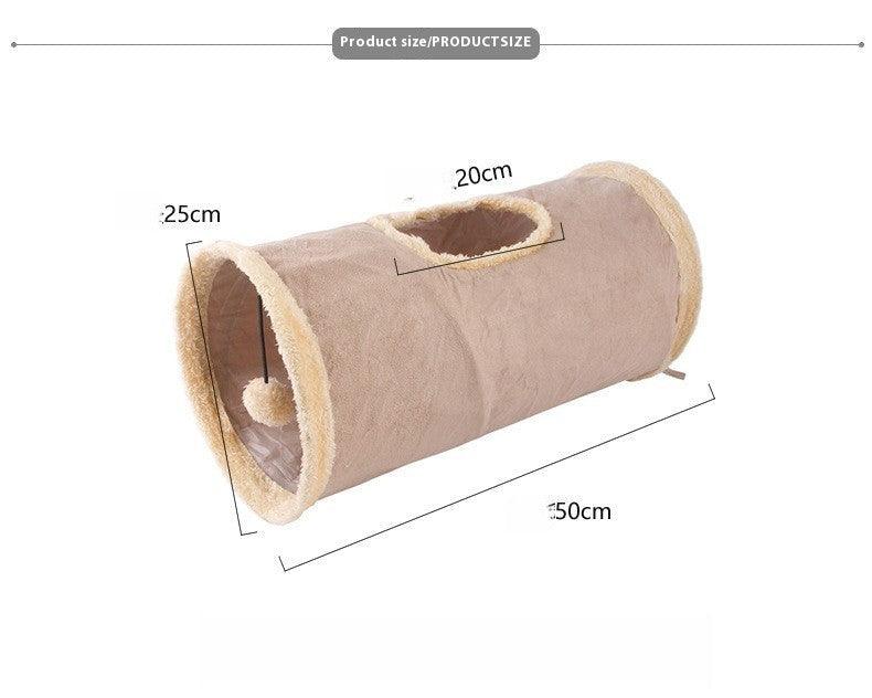 Pet cat aisle can hold folding suede cat pipe puzzle cat toy drill bucket 657151126511 - COCOMELODY