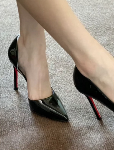 Patent Pointed Toe Stiletto Pumps Slip On High Heels Shoes 936237414895