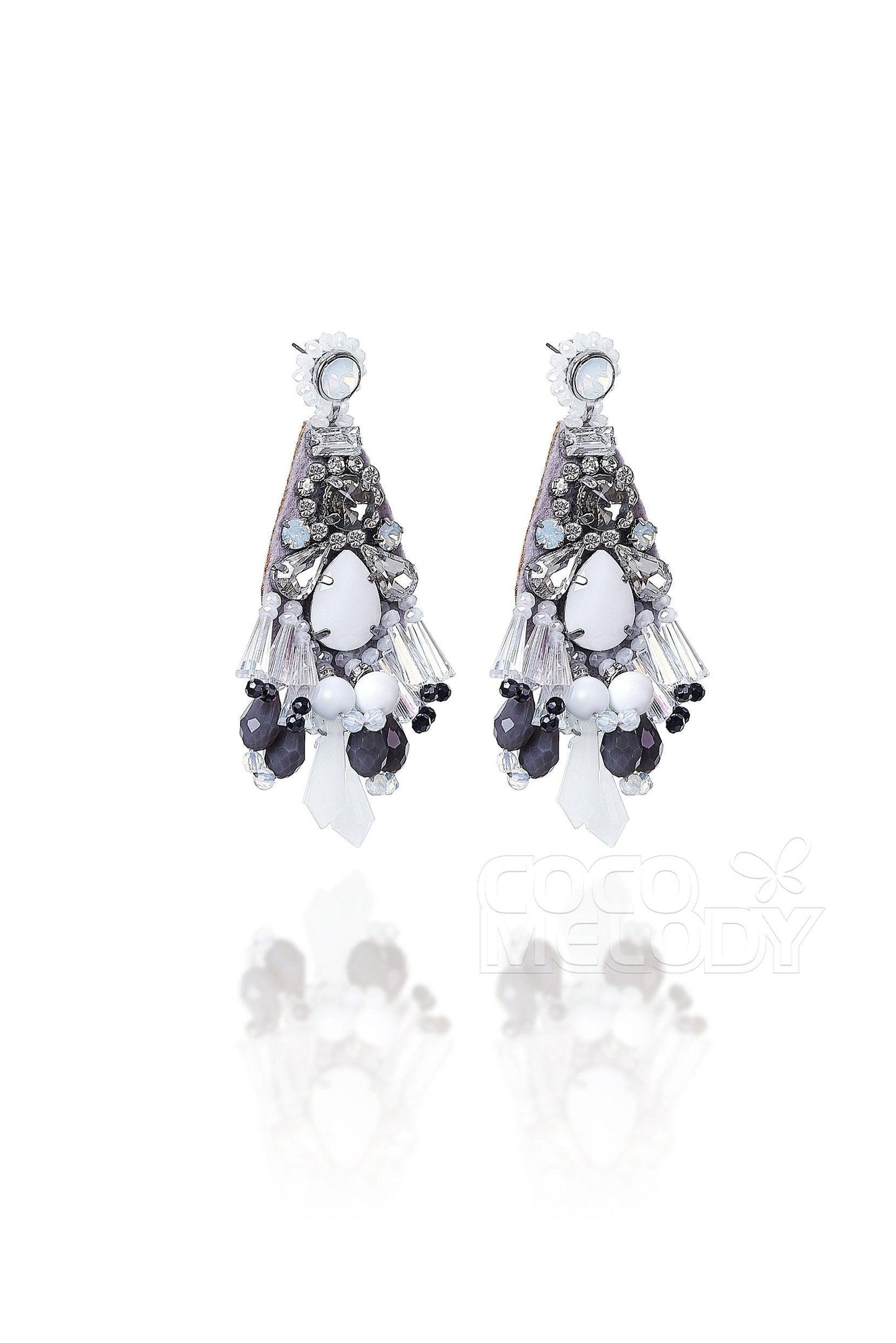 Chic Zircon Wedding Earrings with Jewel and Beading HG18016