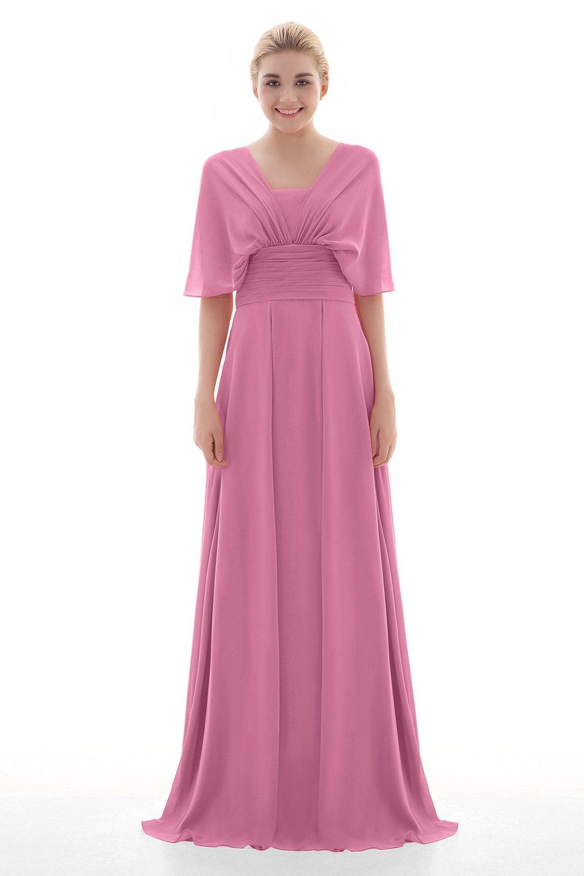 Sheath Floor Length Chiffon Bridesmaid Dress JOZF15001 - COCOMELODY