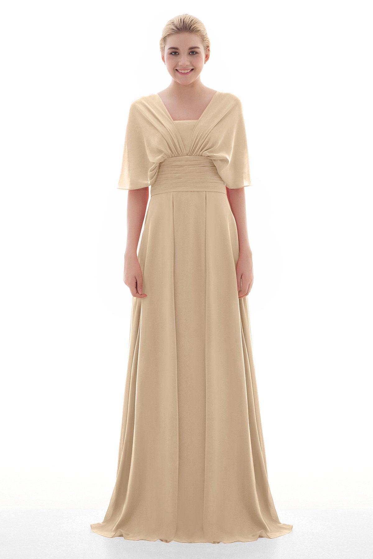 Sheath Floor Length Chiffon Bridesmaid Dress JOZF15001 - COCOMELODY