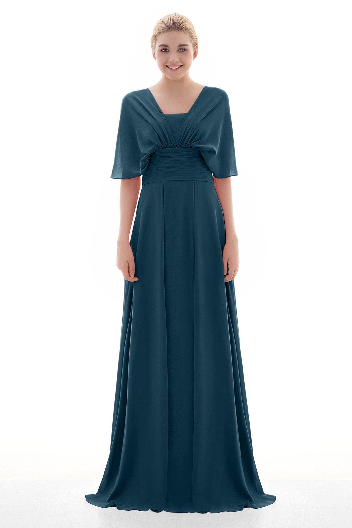 Sheath Floor Length Chiffon Bridesmaid Dress JOZF15001 - COCOMELODY