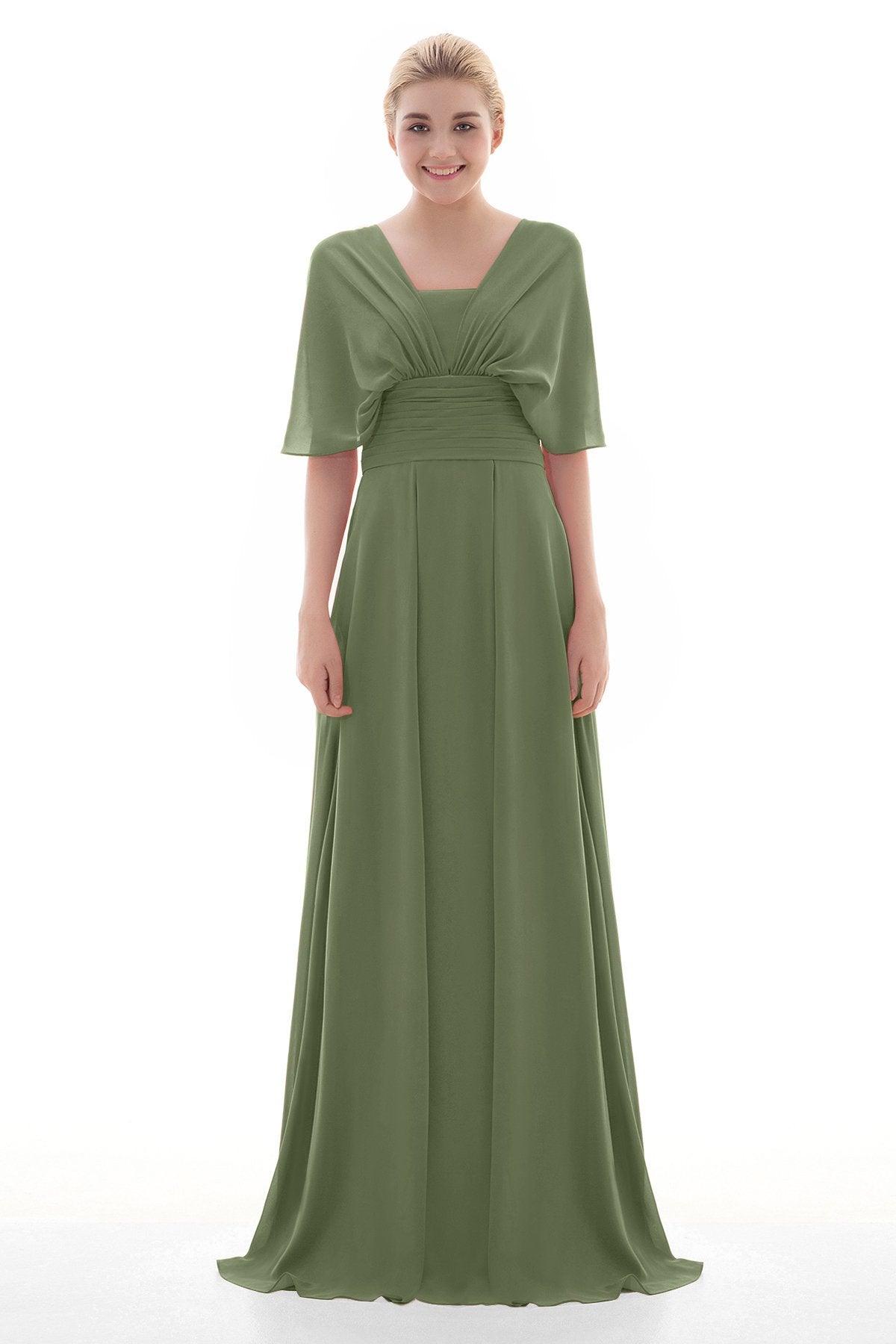 Sheath Floor Length Chiffon Bridesmaid Dress JOZF15001 - COCOMELODY
