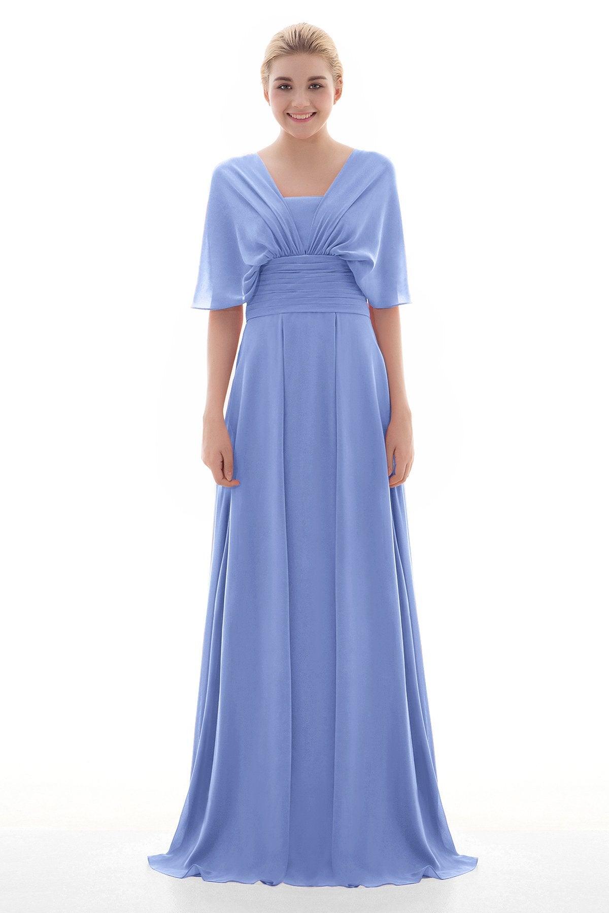 Sheath Floor Length Chiffon Bridesmaid Dress JOZF15001 - COCOMELODY