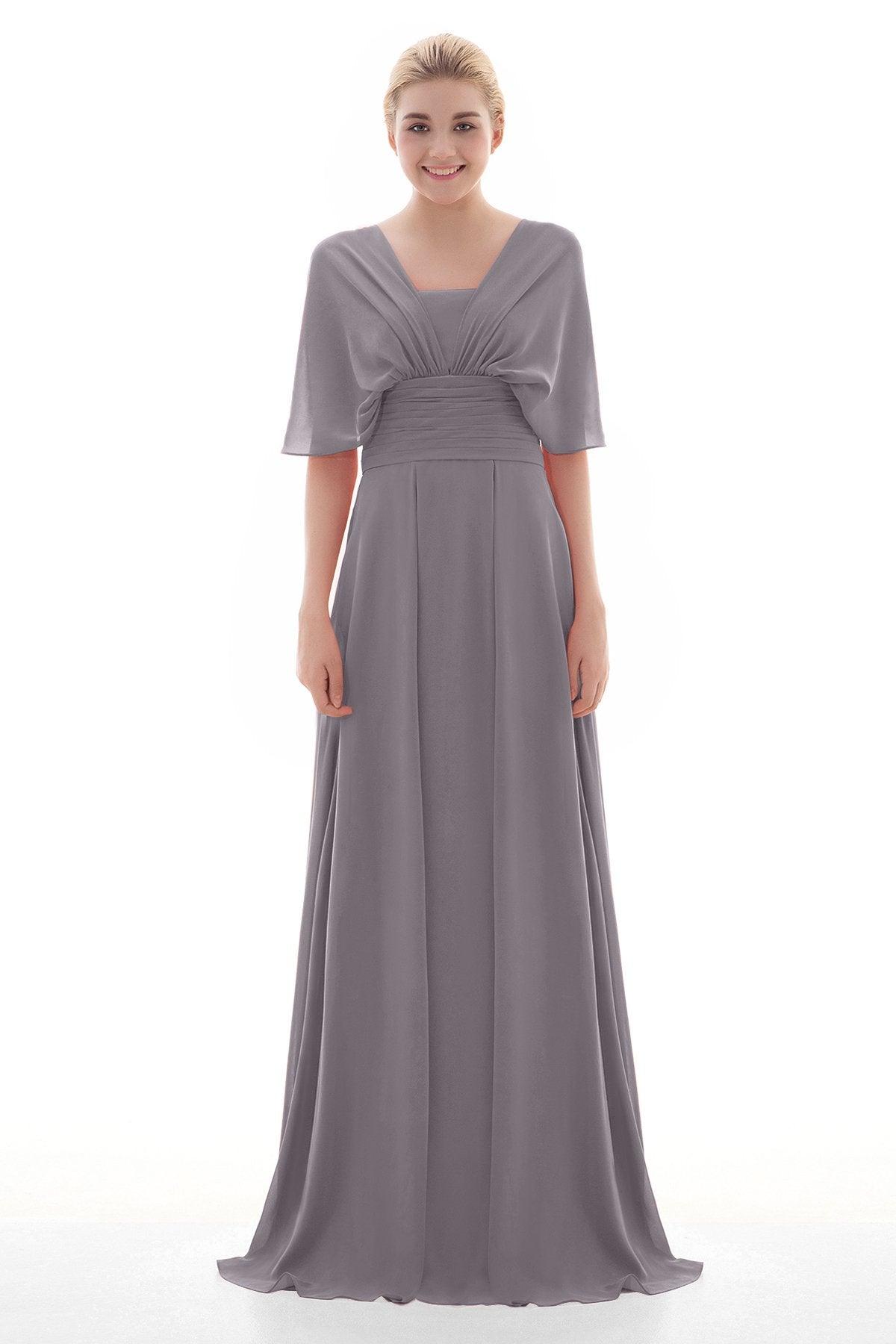 Sheath Floor Length Chiffon Bridesmaid Dress JOZF15001 - COCOMELODY