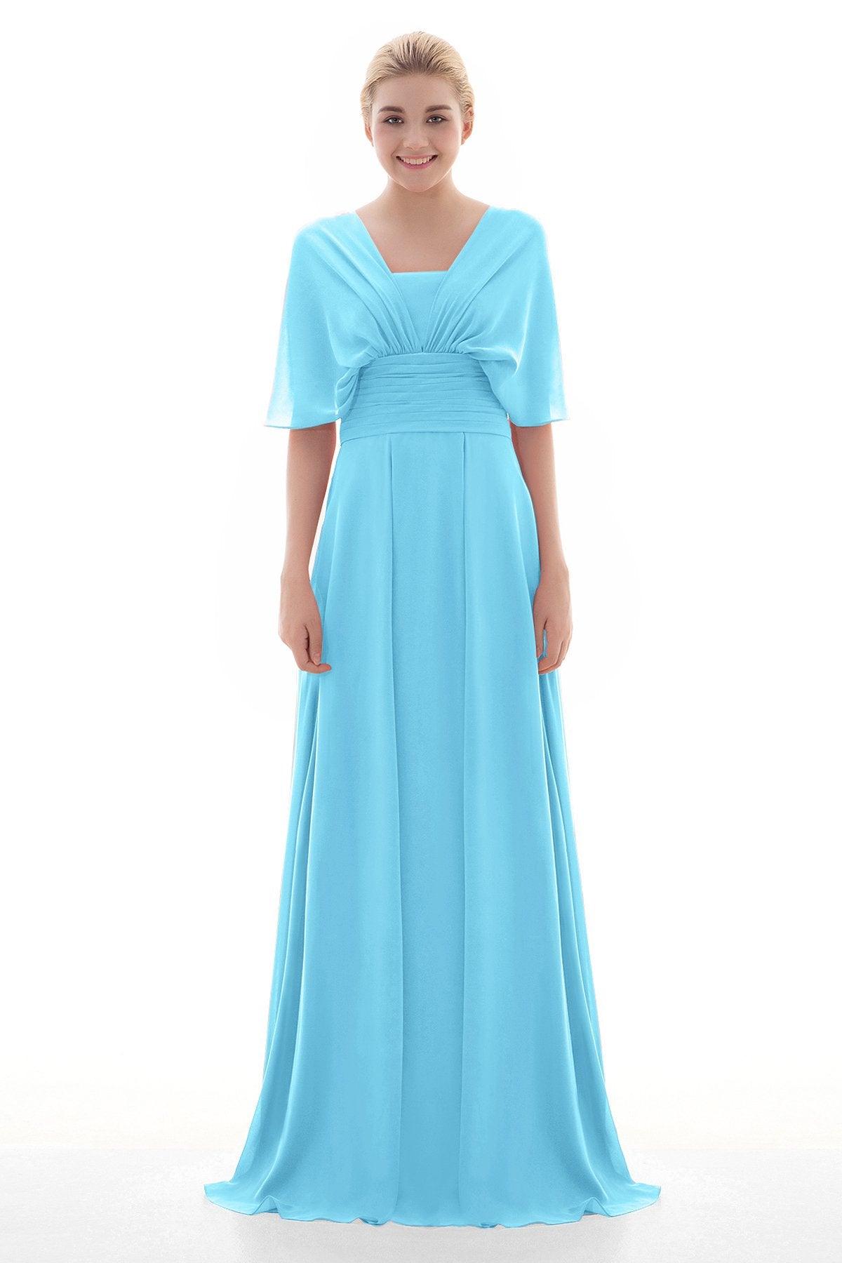 Sheath Floor Length Chiffon Bridesmaid Dress JOZF15001 - COCOMELODY