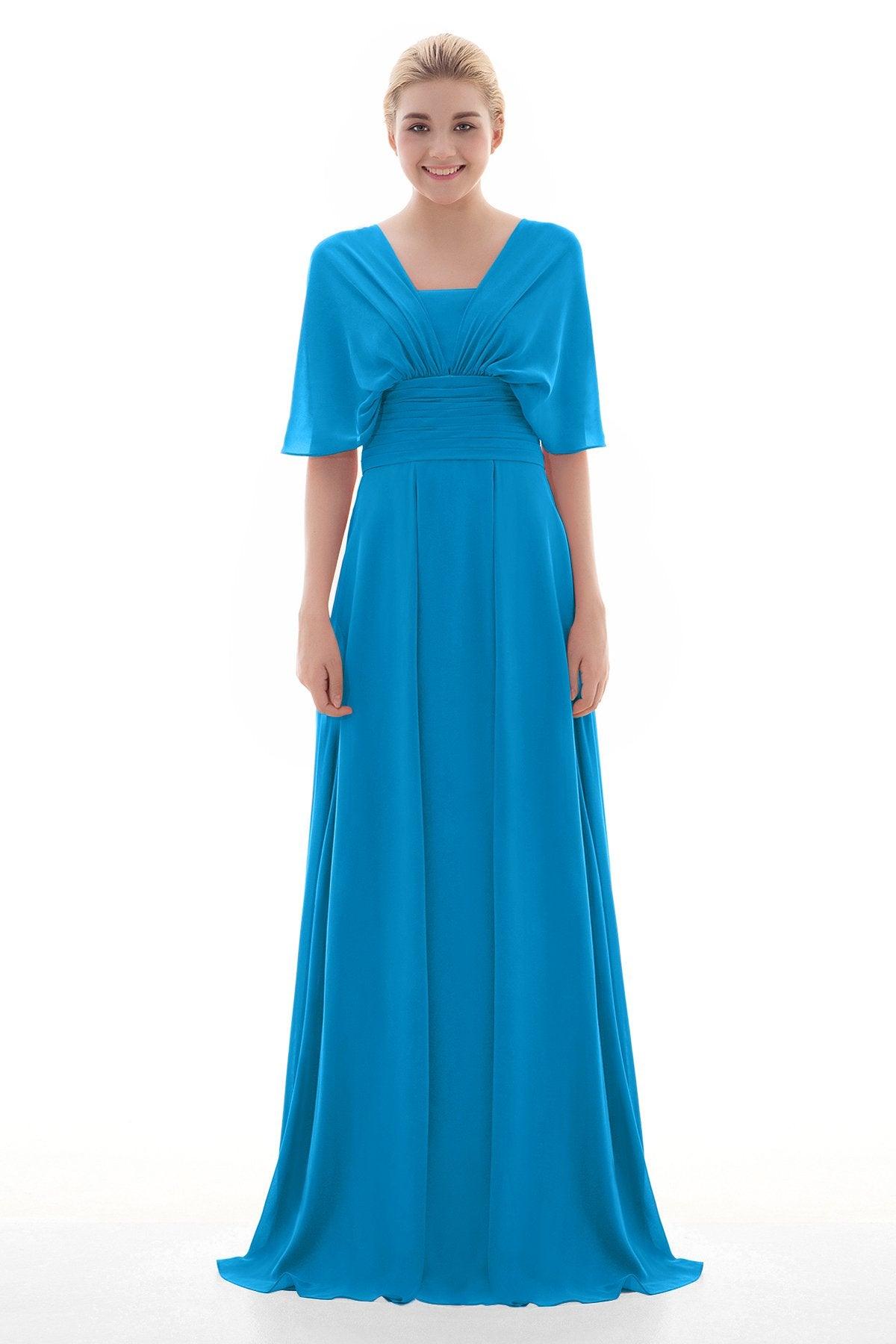 Sheath Floor Length Chiffon Bridesmaid Dress JOZF15001 - COCOMELODY