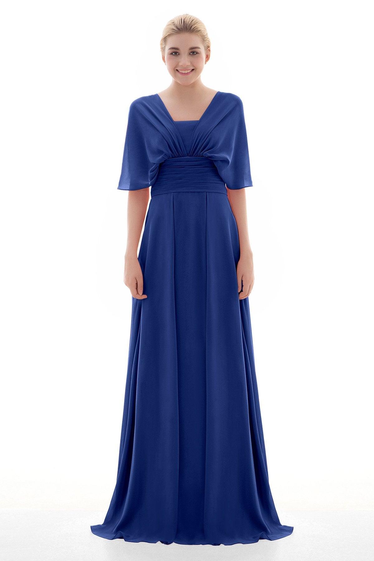 Sheath Floor Length Chiffon Bridesmaid Dress JOZF15001 - COCOMELODY