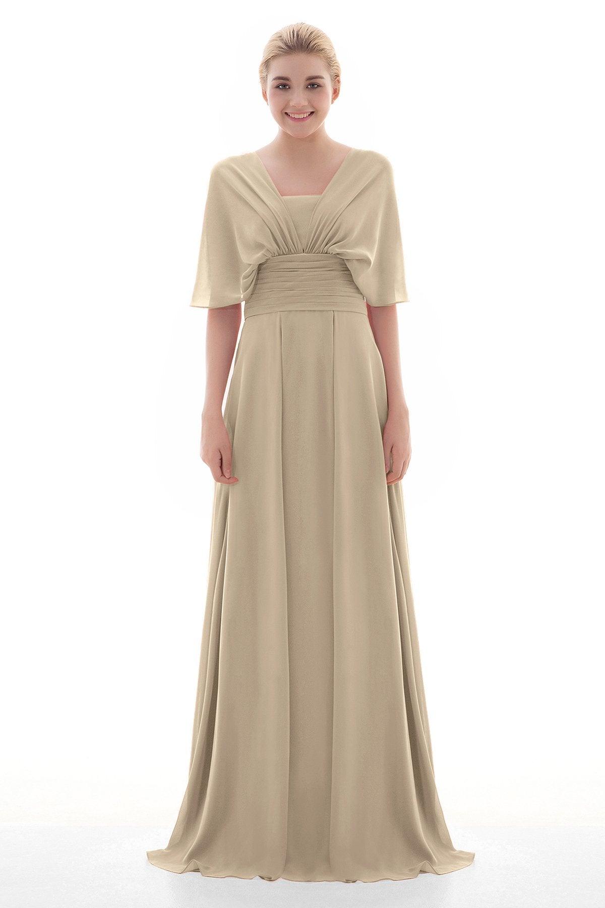 Sheath Floor Length Chiffon Bridesmaid Dress JOZF15001 - COCOMELODY