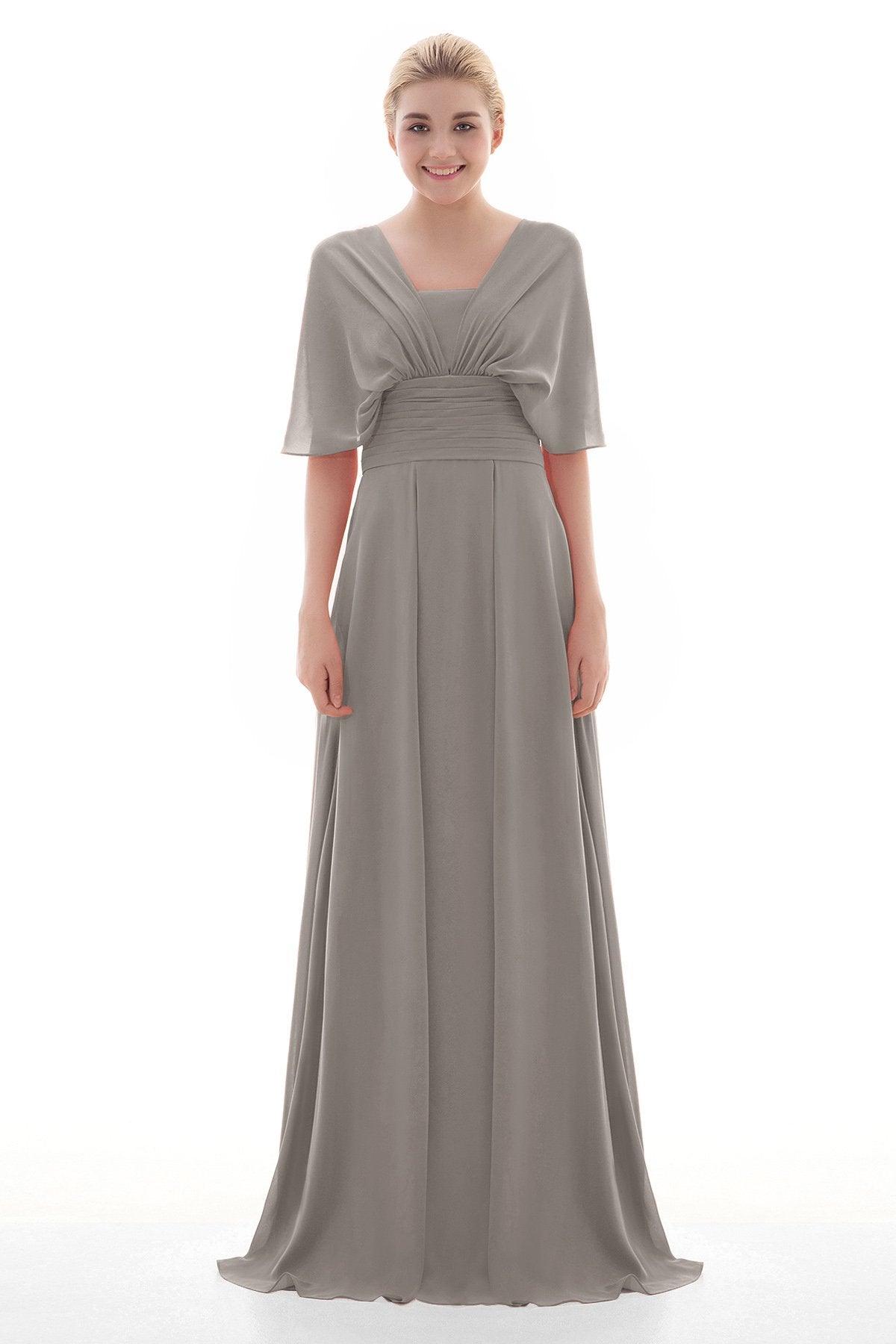 Sheath Floor Length Chiffon Bridesmaid Dress JOZF15001 - COCOMELODY