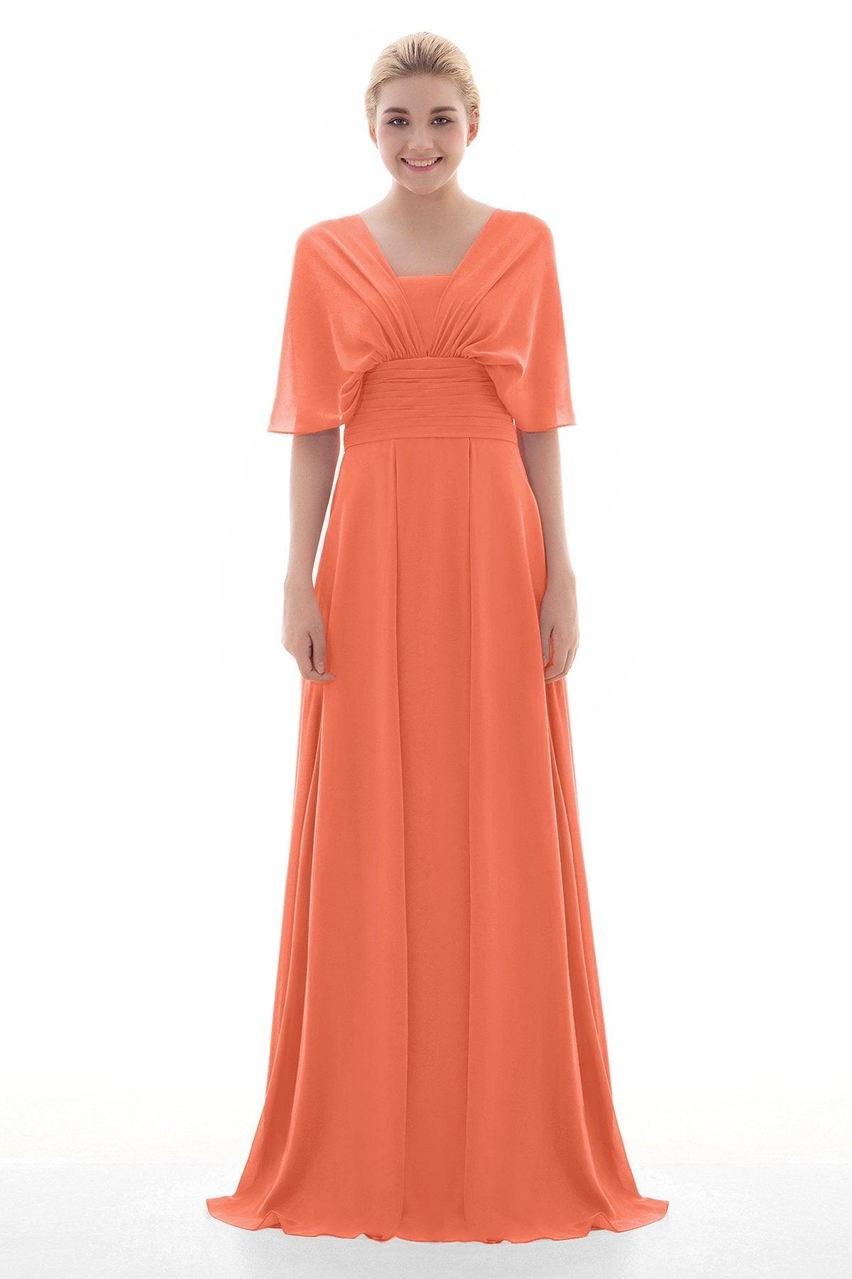 Sheath Floor Length Chiffon Bridesmaid Dress JOZF15001 - COCOMELODY