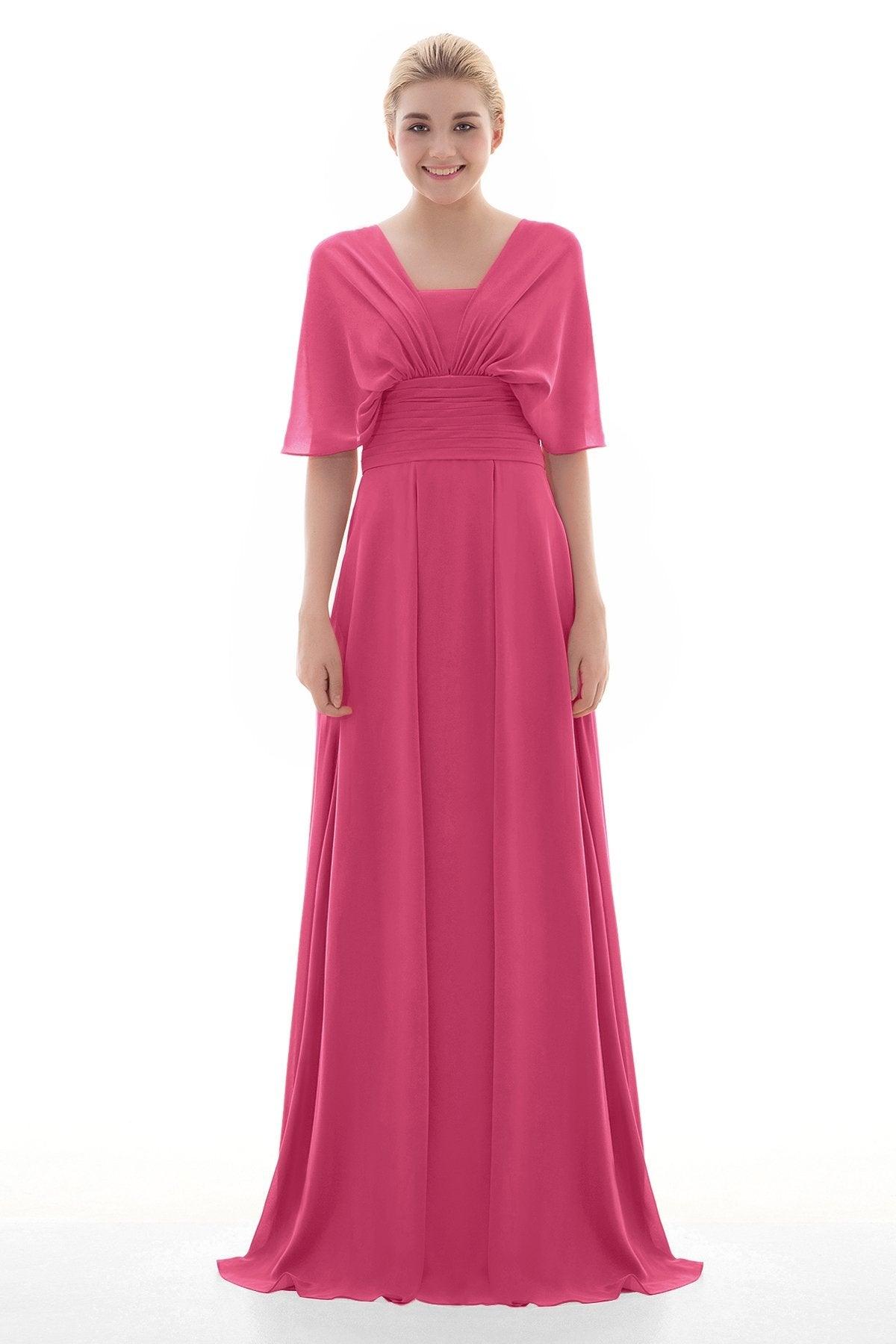 Sheath Floor Length Chiffon Bridesmaid Dress JOZF15001 - COCOMELODY