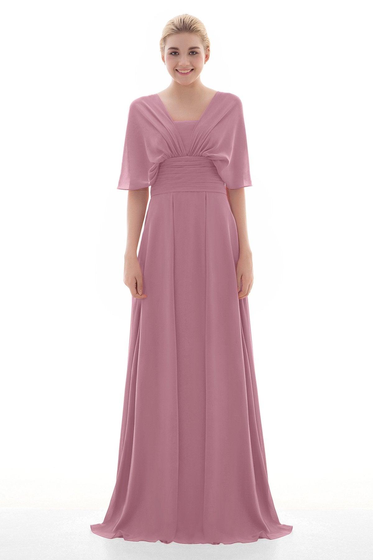 Sheath Floor Length Chiffon Bridesmaid Dress JOZF15001 - COCOMELODY