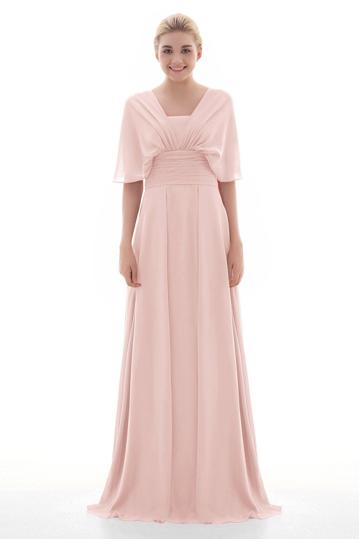 Sheath Floor Length Chiffon Bridesmaid Dress JOZF15001 - COCOMELODY