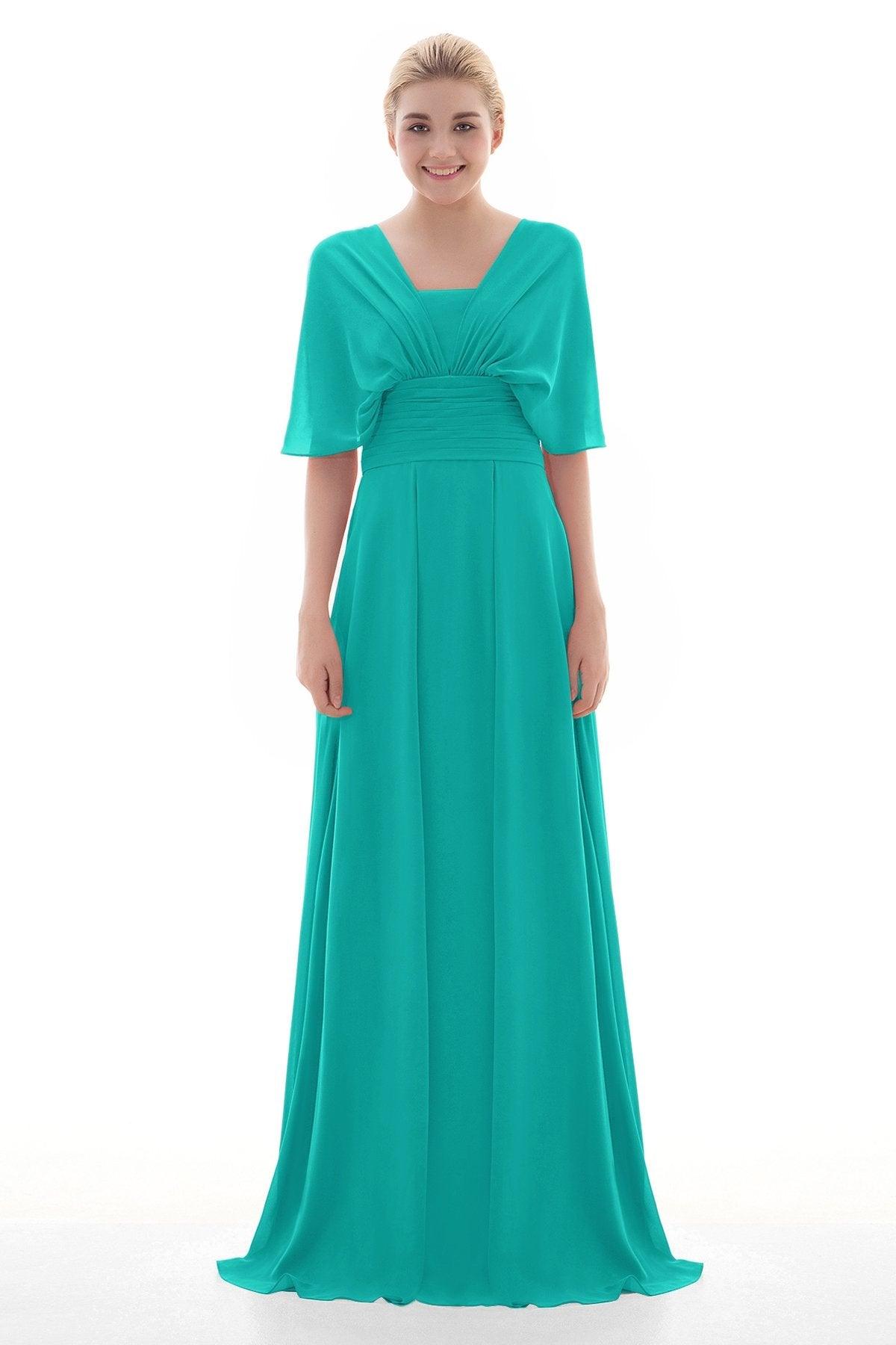 Sheath Floor Length Chiffon Bridesmaid Dress JOZF15001 - COCOMELODY