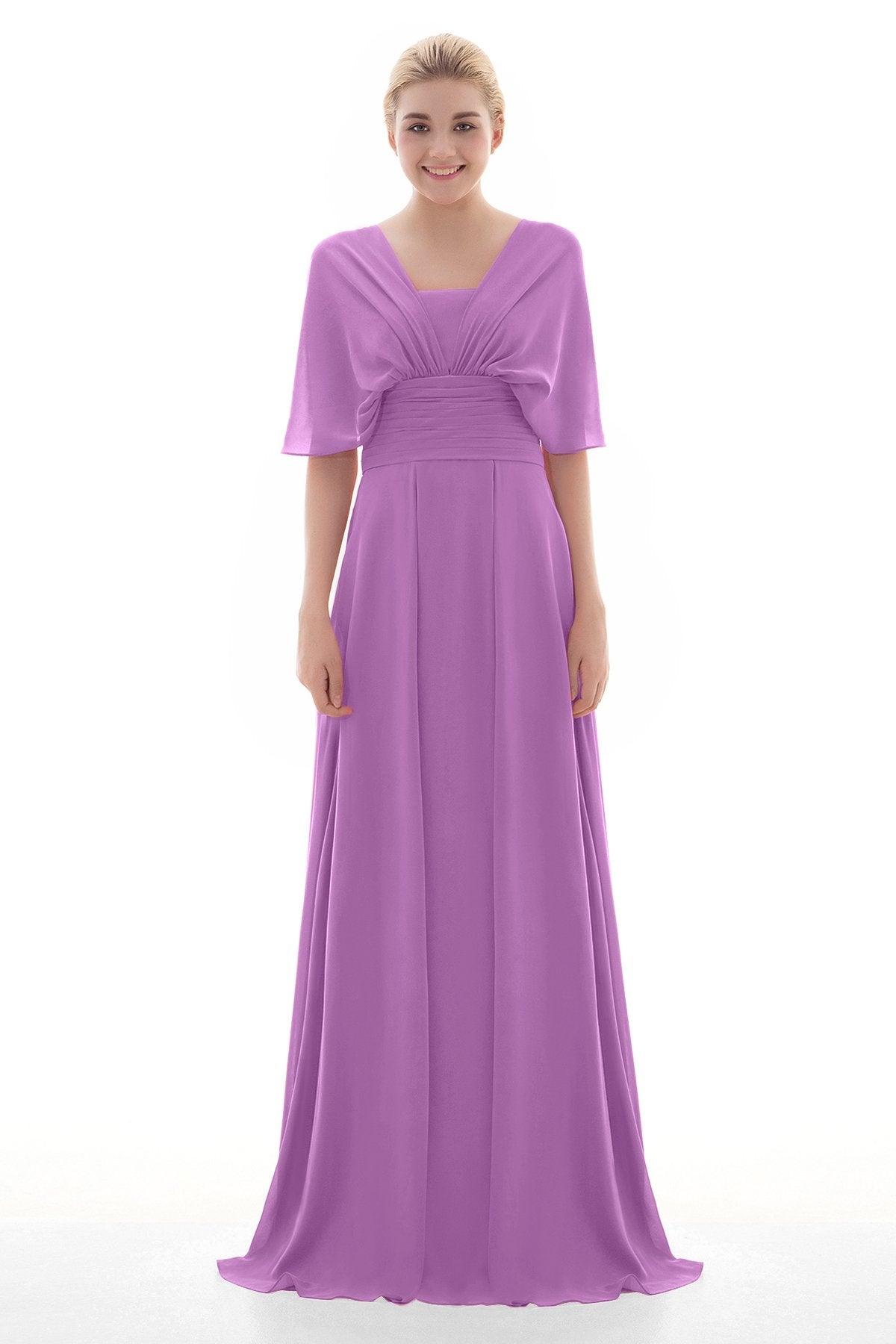 Sheath Floor Length Chiffon Bridesmaid Dress JOZF15001 - COCOMELODY