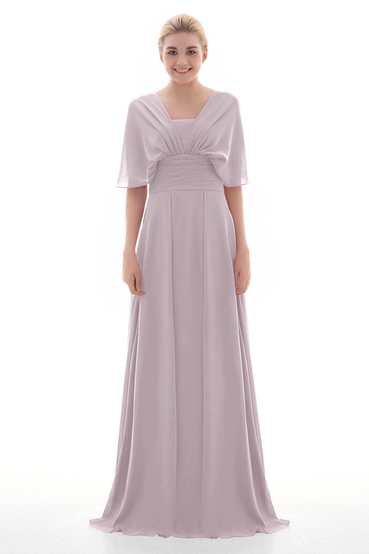 Sheath Floor Length Chiffon Bridesmaid Dress JOZF15001 - COCOMELODY