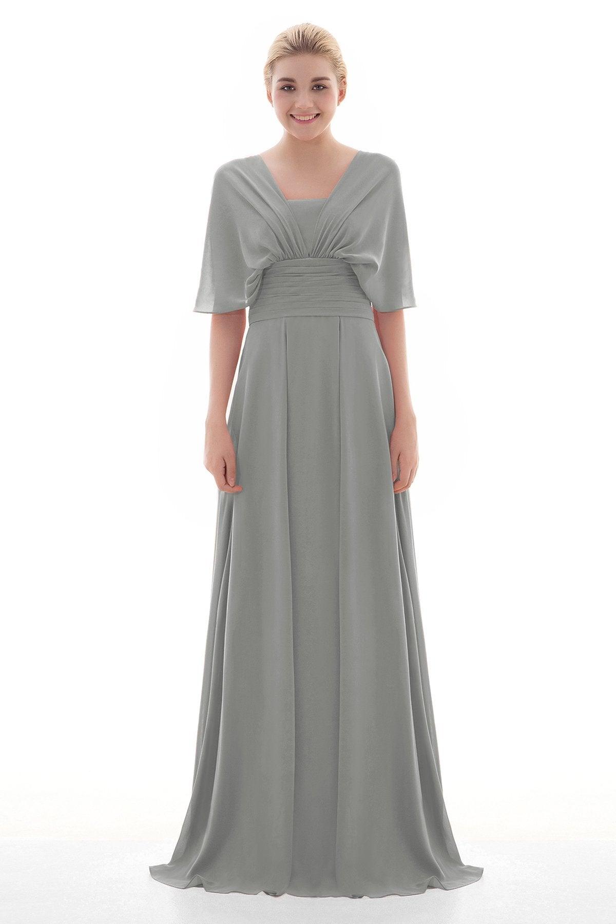 Sheath Floor Length Chiffon Bridesmaid Dress JOZF15001 - COCOMELODY