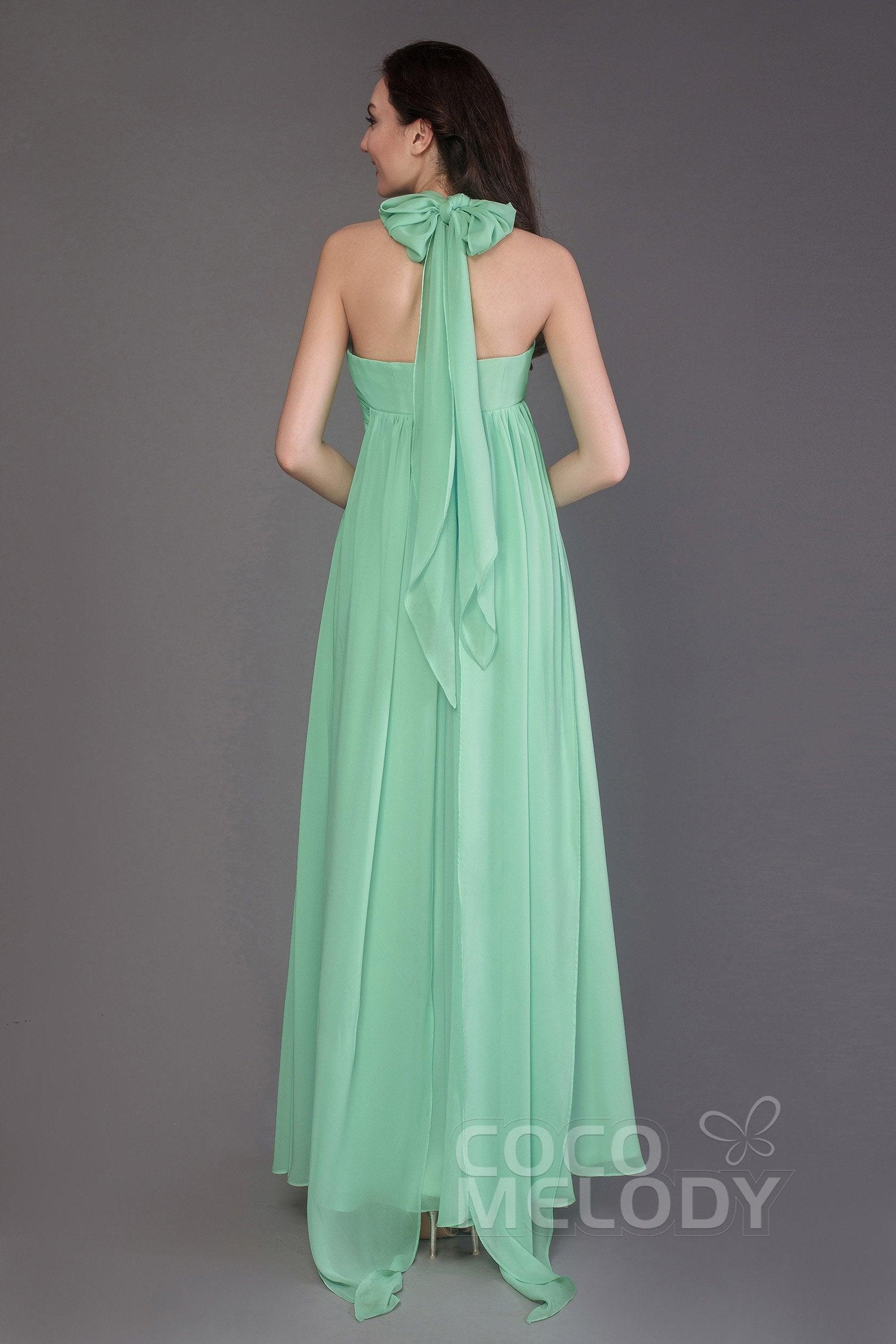 Sheath Floor Length Chiffon Bridesmaid Dress JOZF15001 - COCOMELODY