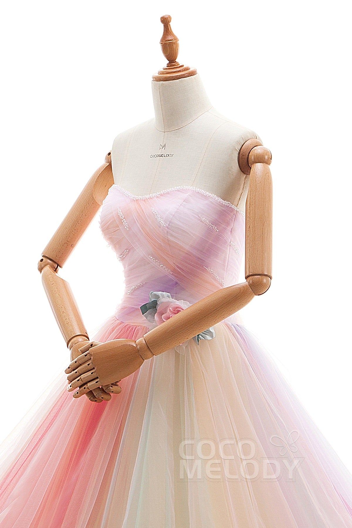 A Line Court Train Tulle Wedding Dress JWLT15067CR