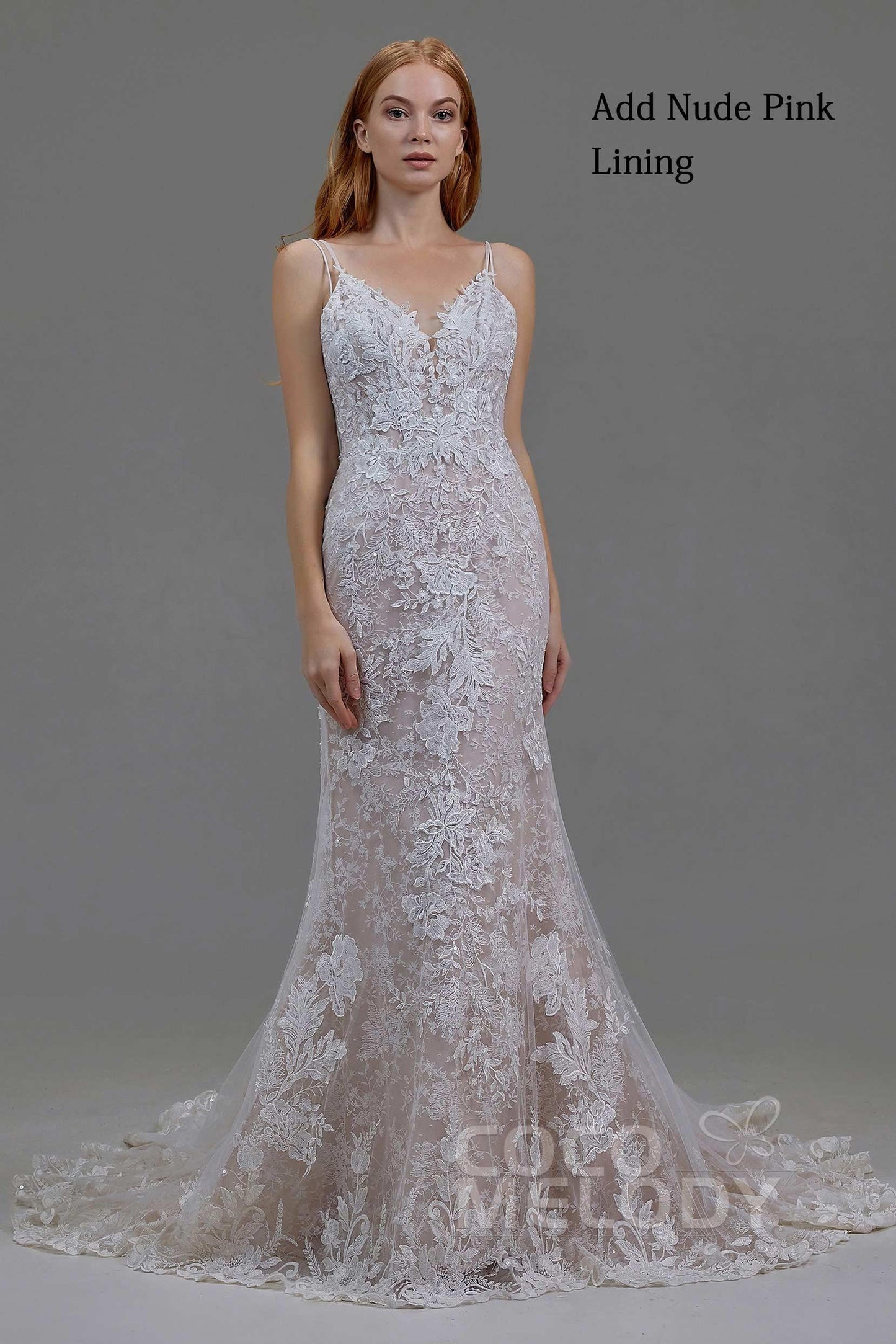 Trumpet-Mermaid Chapel Train Tulle Lace Wedding Dress LD5808 - COCOMELODY