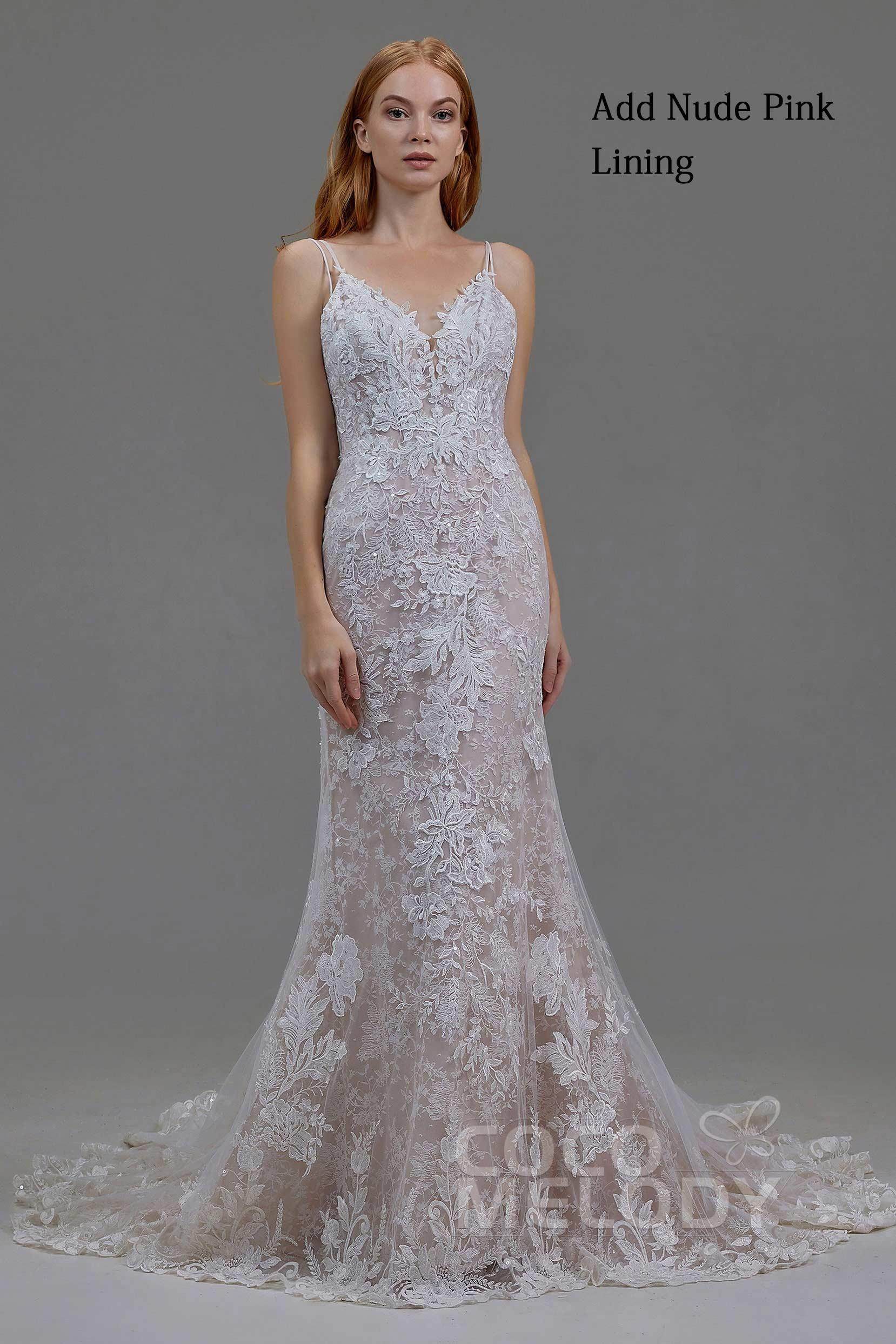 Trumpet-Mermaid Chapel Train Tulle Lace Wedding Dress LD5808 - COCOMELODY